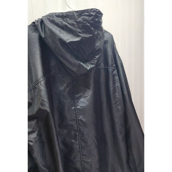 Calvin Klein Jeans Black Hooded Jacket XXL Lightweight Nylon Coat With Logo Prin - Picture 8 of 16